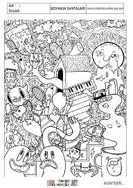 Doodle boyama sayfaları